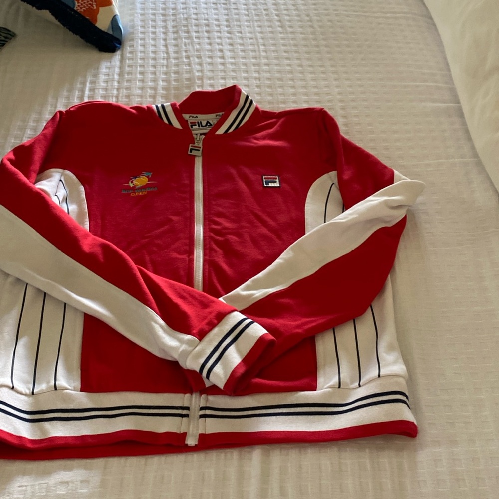 Fila capri jacket from 2024 BNP Paribas Tennis tournament. Worn once…for photo.